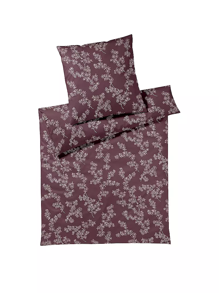 ELEGANTE | Jersey Bettwäsche CHERRY BLOSSOM 140x200cm Puder | beere