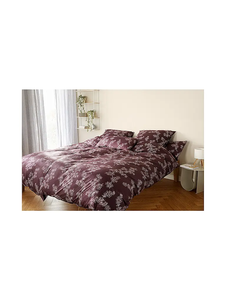 ELEGANTE | Jersey Bettwäsche CHERRY BLOSSOM 140x200cm Puder | beere