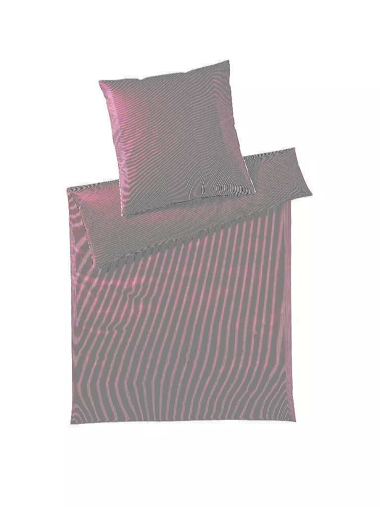 ELEGANTE | Satin Bettwäsche Hamburger Streifen 140x200cm Bordeaux | dunkelrot