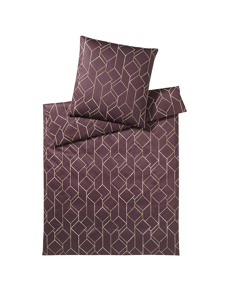 ELEGANTE | Satin-Bettwäsche "Rombo" 70x90cm/140x200cm (Bordeaux) | rot