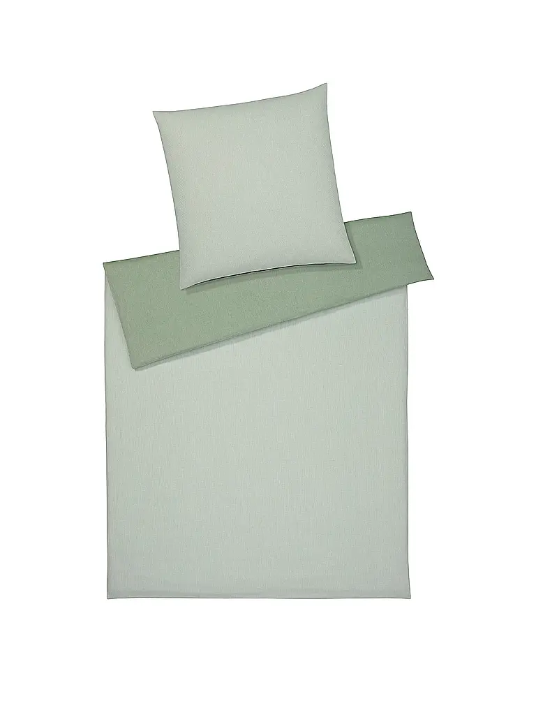 ELEGANTE | Wende Flanell Bettwäsche TENDER 	140/200CM Gruen | hellgrün