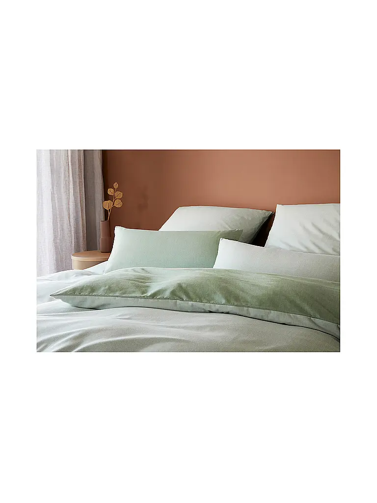 ELEGANTE | Wende Flanell Bettwäsche TENDER 	140/200CM Gruen | hellgrün
