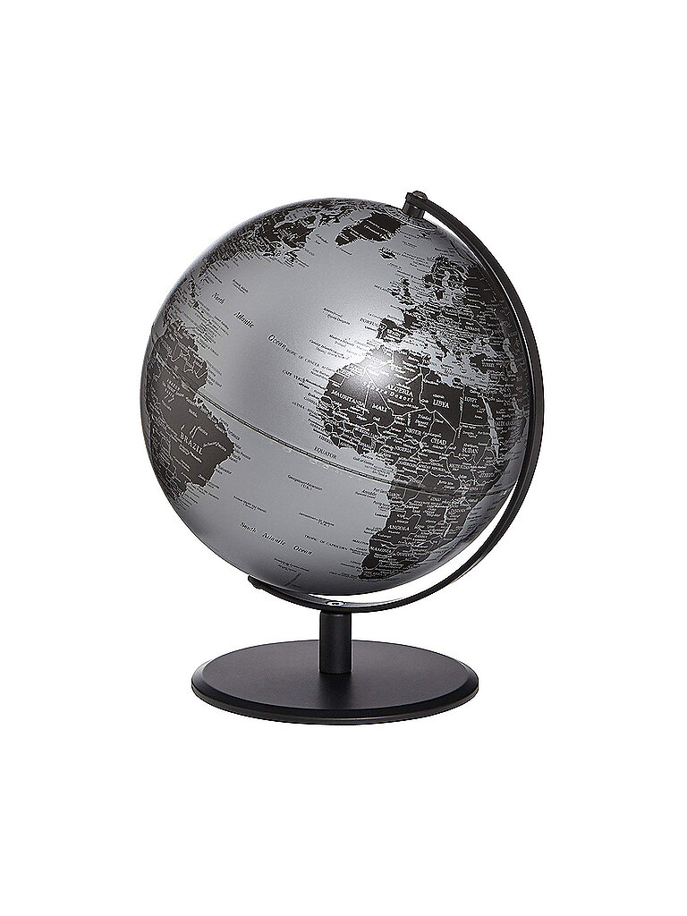 emform Tischglobus Pluto Matt Silber, Aluminium & Kunststoff, 250 x 300 mm