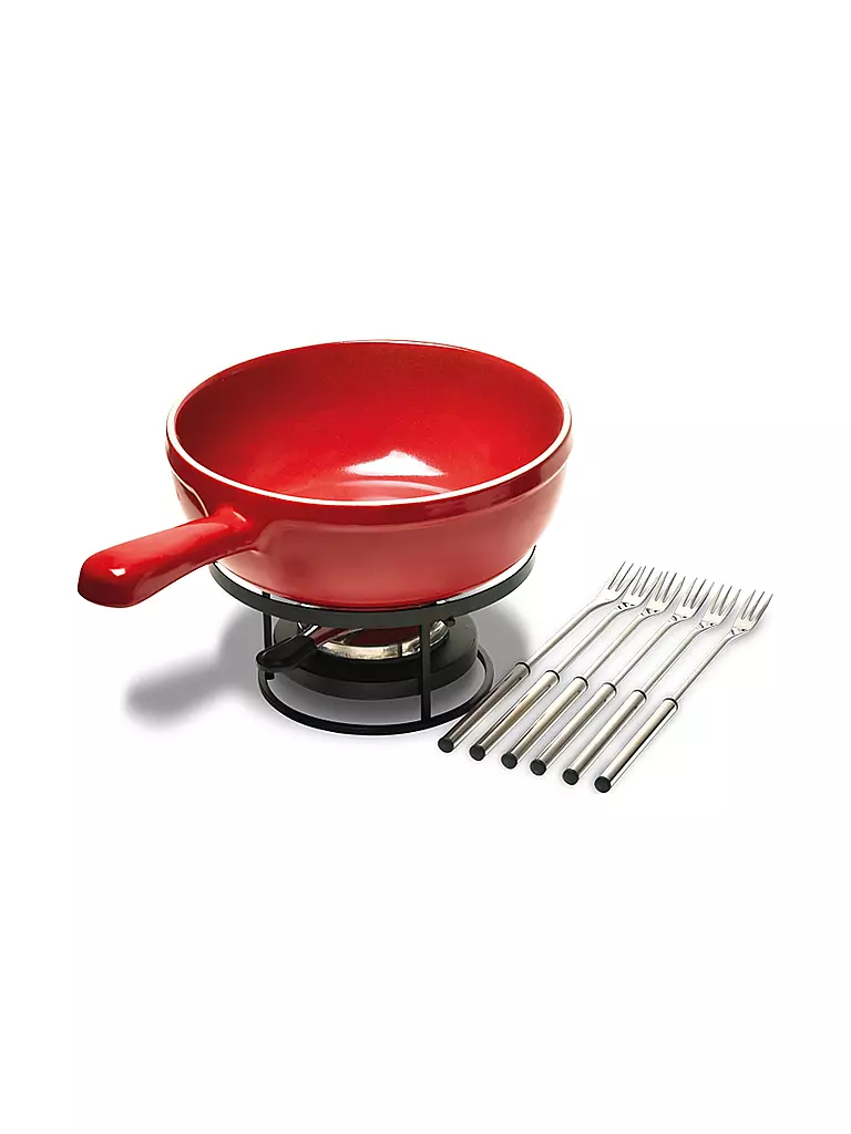 EMILE HENRY | Käse Fondue Set Emile Henry 24cm Dunkelrot | rot