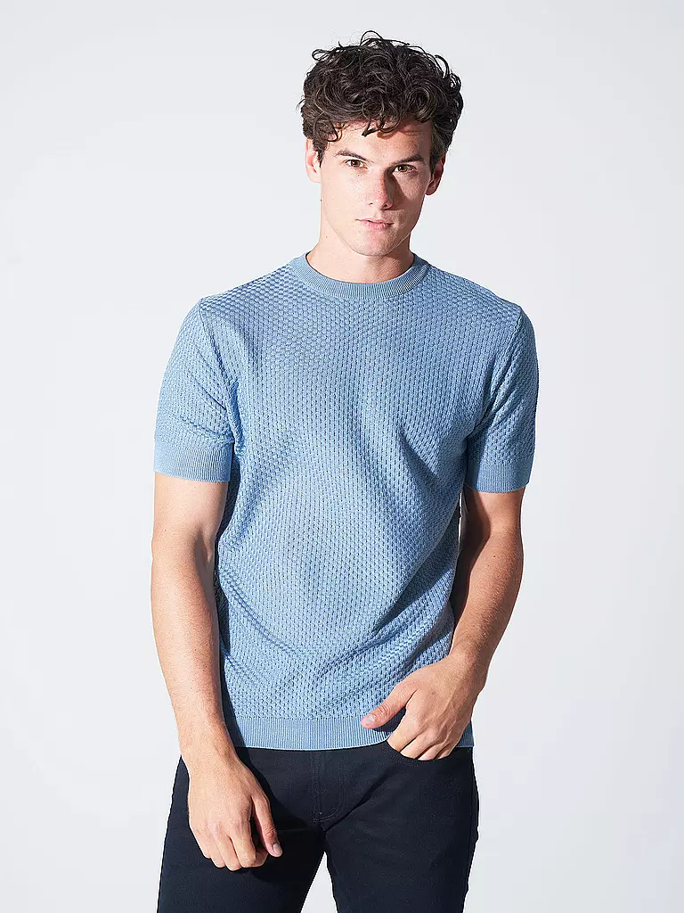 EMPORIO ARMANI | Strick T-Shirt | blau
