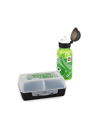EMSA | Geschenkset 2tlg. Lunchbox und Trinkflasche SOCCER Schwarz