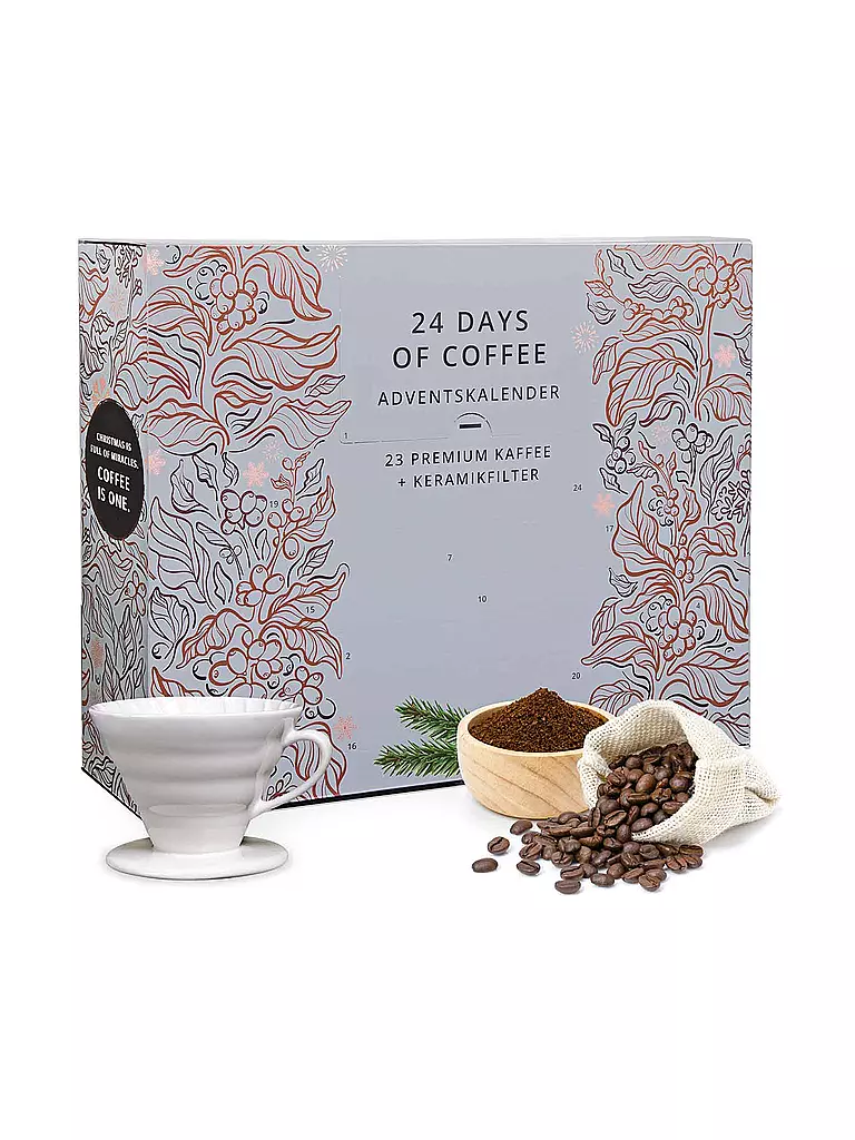 ENGLISH TEA SHOP | Adventkalender Filterkaffee inkl. Filter 23+1 | hellgrau