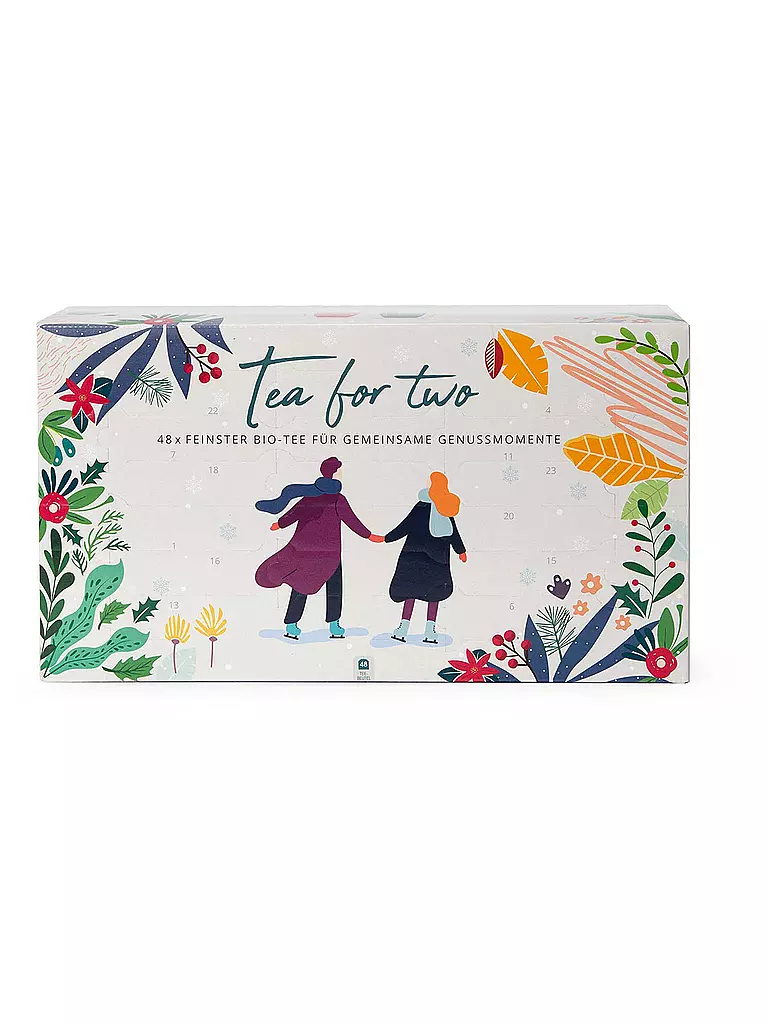 ENGLISH TEA SHOP | BIO Tee Adventskalender für Zwei "Tea for Two" - 48 Premium Tees aus besten BIO Zutaten | weiss