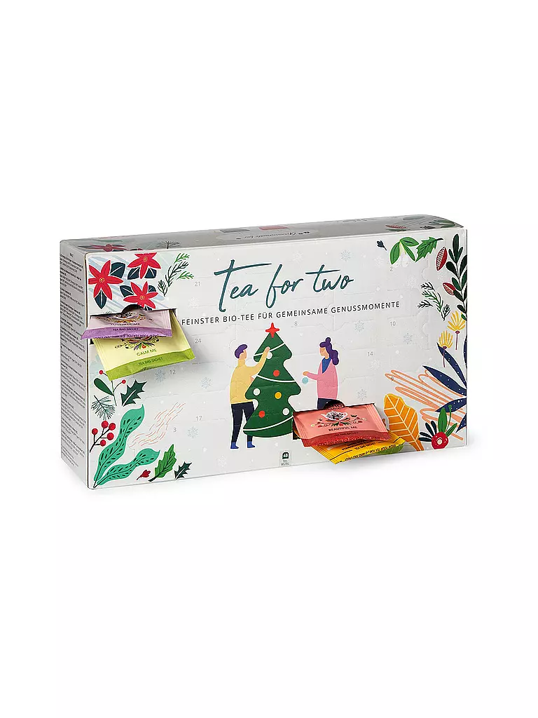ENGLISH TEA SHOP | BIO Tee Adventskalender für Zwei "Tea for Two" - 48 Premium Tees aus besten BIO Zutaten | weiss