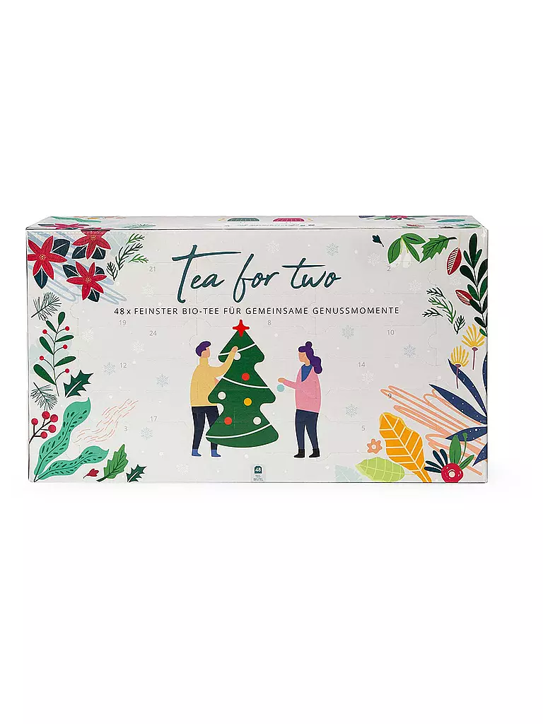 ENGLISH TEA SHOP | BIO Tee Adventskalender für Zwei "Tea for Two" - 48 Premium Tees aus besten BIO Zutaten | weiss