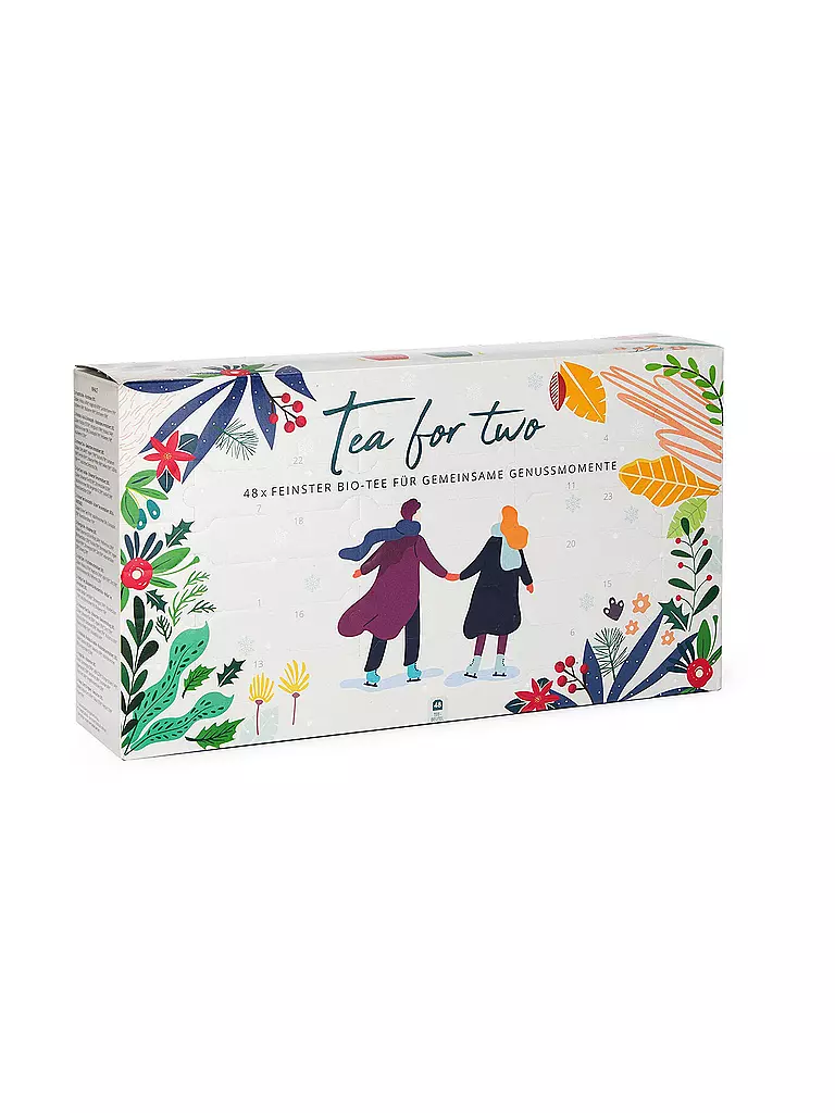 ENGLISH TEA SHOP | BIO Tee Adventskalender für Zwei "Tea for Two" - 48 Premium Tees aus besten BIO Zutaten | weiss