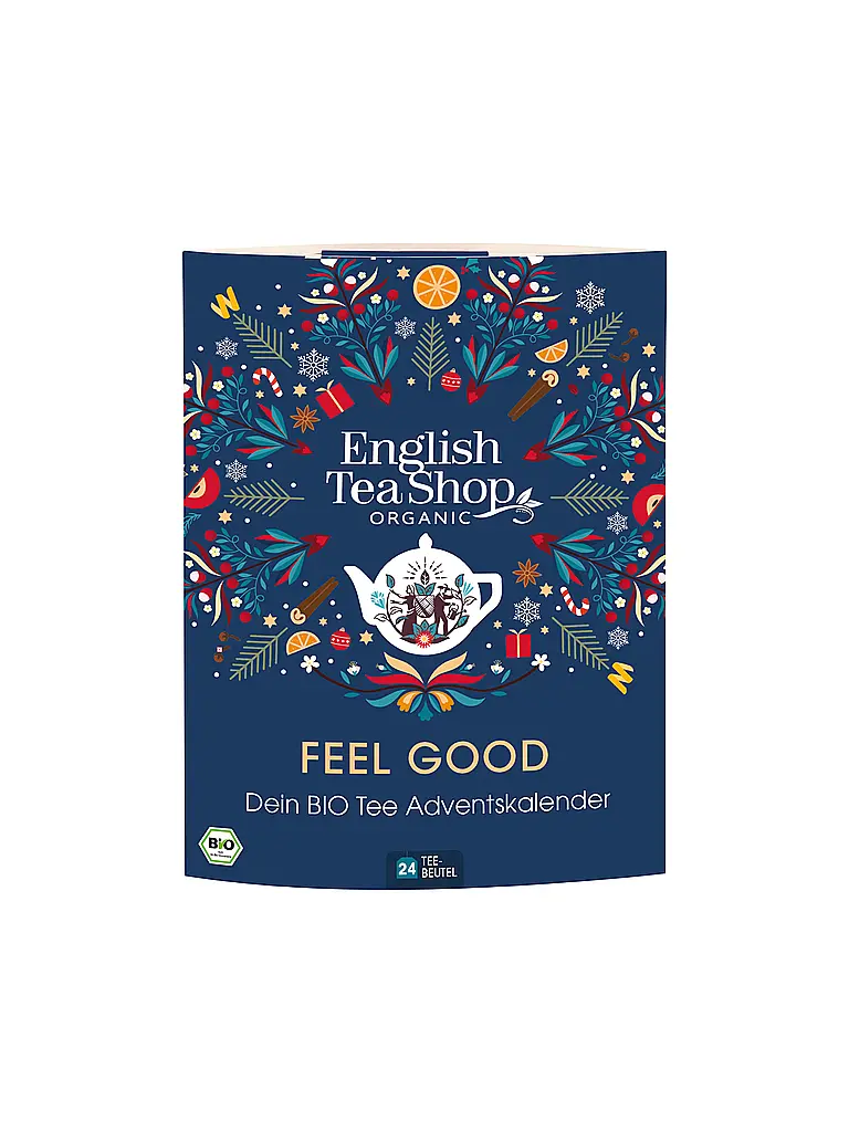 ENGLISH TEA SHOP | Tee Adventskalender 24 Beutel Feel Good Dunkelgrün | Dunkelblau