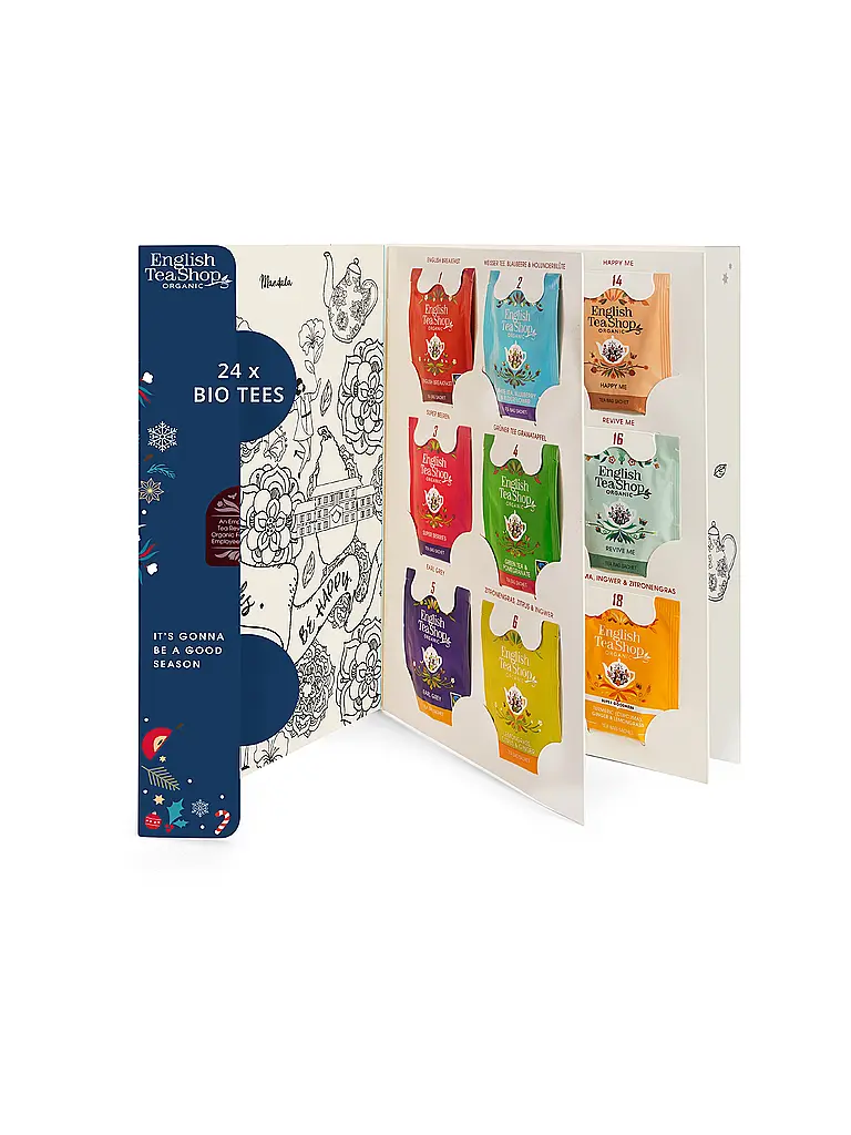 ENGLISH TEA SHOP | Tee Adventskalender 24 Beutel Feel Good Dunkelgrün | Dunkelblau