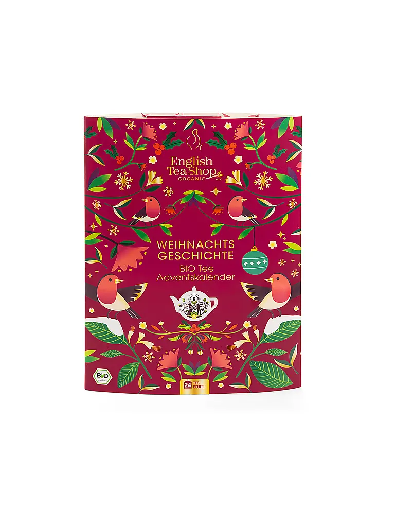 ENGLISH TEA SHOP | Tee Adventskalender 24 Beutel Weihnachts  | Dunkelrot