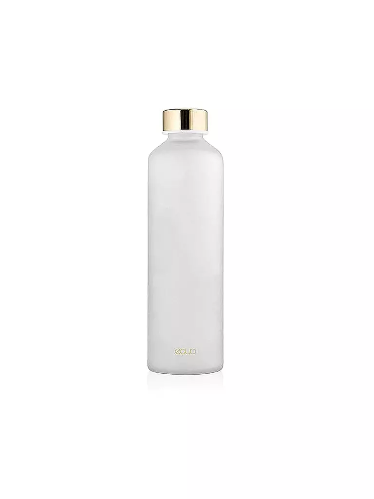 EQUA | Trinkflasche - Glasflasche VELVET WHITE 0,75l Milch/Gold | weiss
