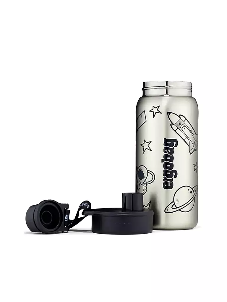 ERGOBAG | Edelstahl Trinkflasche 0,5L Black | schwarz