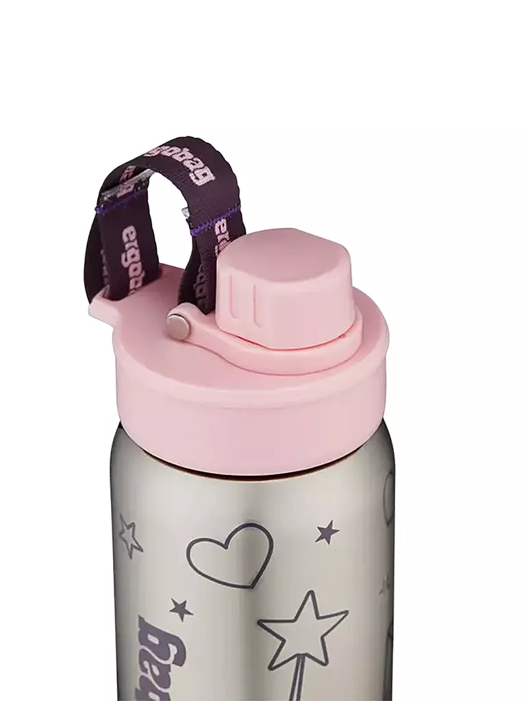 ERGOBAG | Edelstahl Trinkflasche 0,5L Rosa | grün