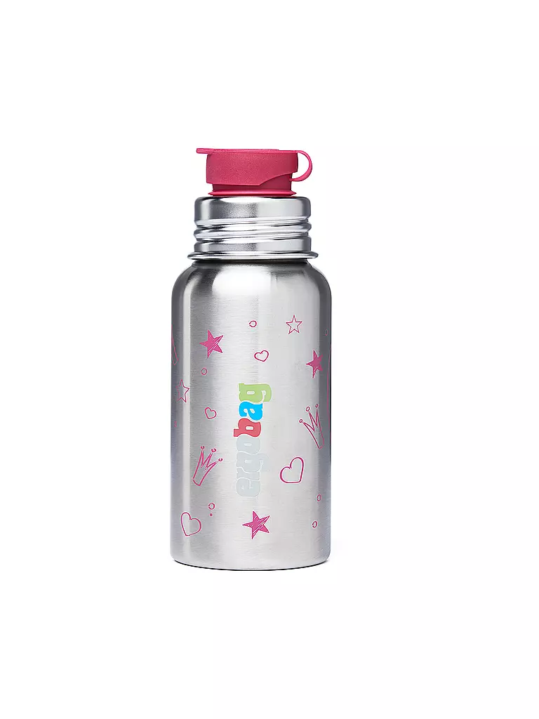 ERGOBAG | Edelstahl Trinklfasche 0,5l Prinzessin | silber