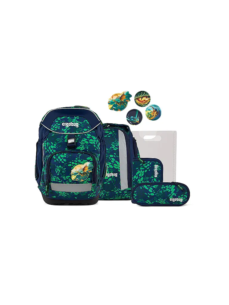 ERGOBAG | Schulrucksack Set 6tlg Pack DrachenbezwingBär | Schwarz