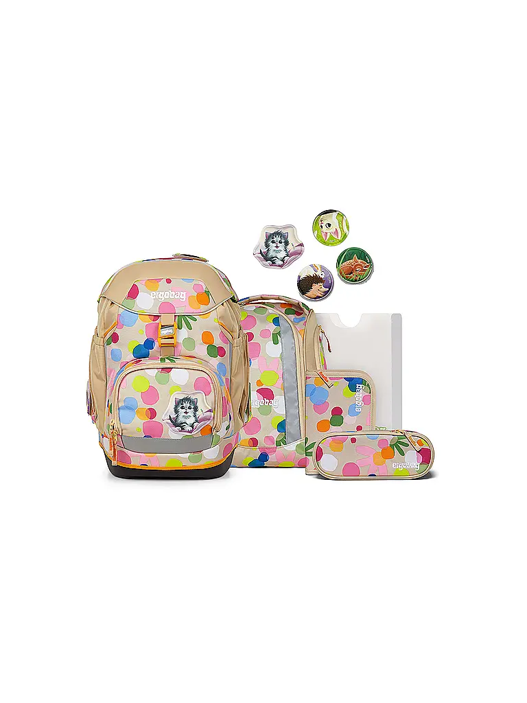 ERGOBAG | Schulrucksack Set 6tlg Pack Flower PowBär 2026 | Beige