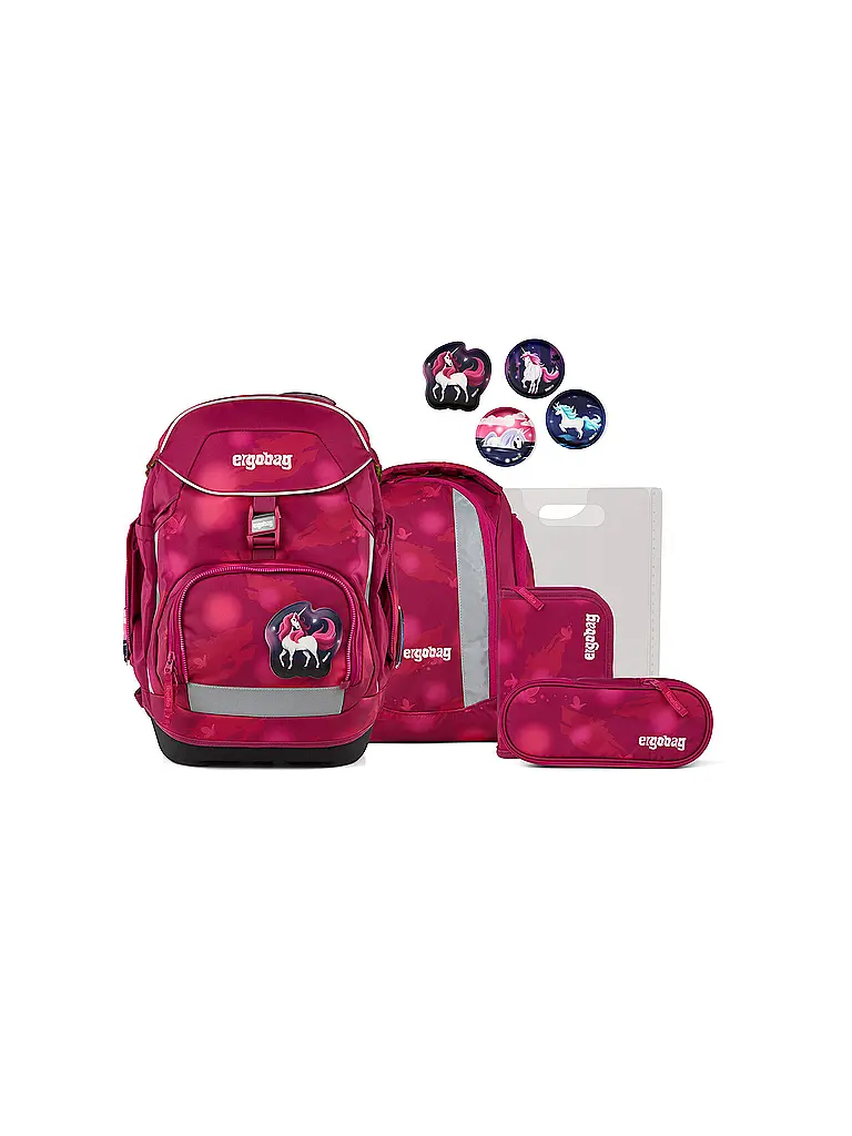 ERGOBAG | Schulrucksack Set 6tlg Pack MondzauBär | Pink