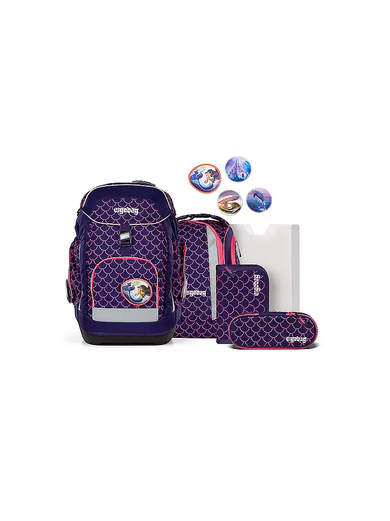 ERGOBAG | Schulrucksack-Set 6tlg. Maxi Perlentaucher  | dunkelblau