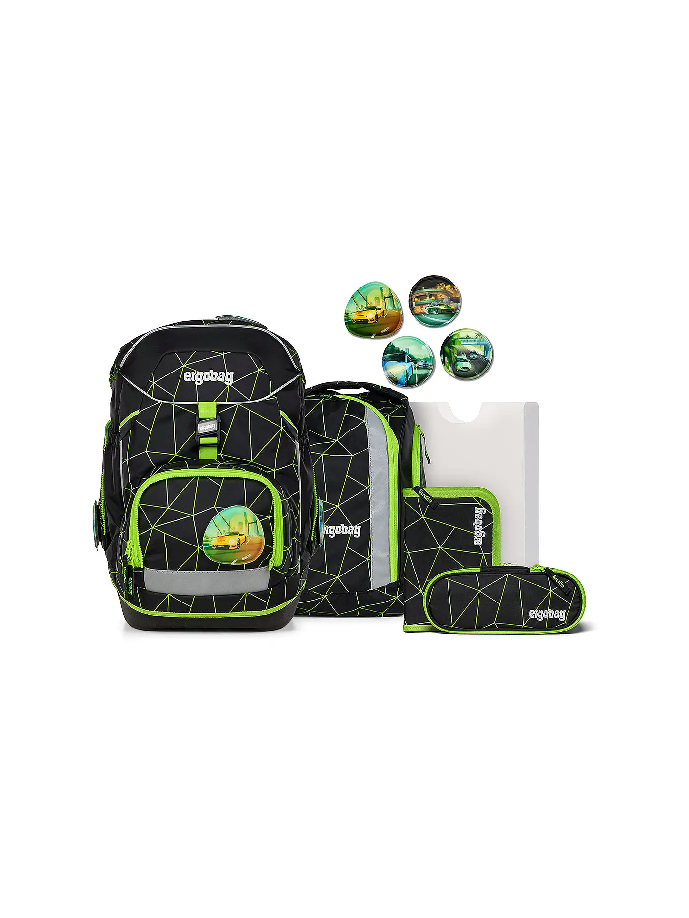 ERGOBAG | Schultasche Set 5tlg CUBO VerfolgBärjagd  | schwarz