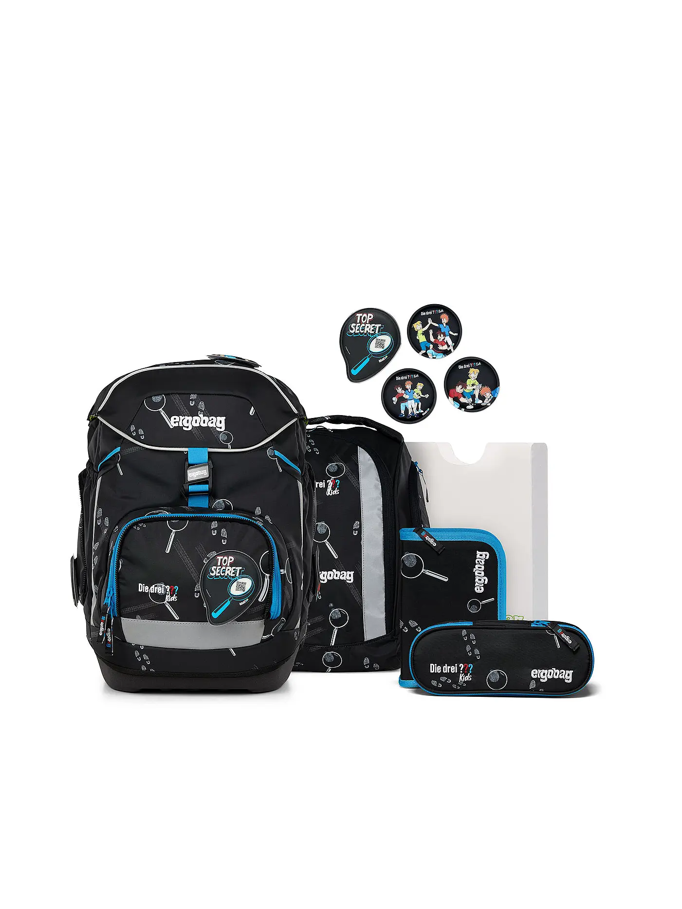 ERGOBAG | Schultasche Set 5tlg CUBO VerfolgBärjagd  | schwarz