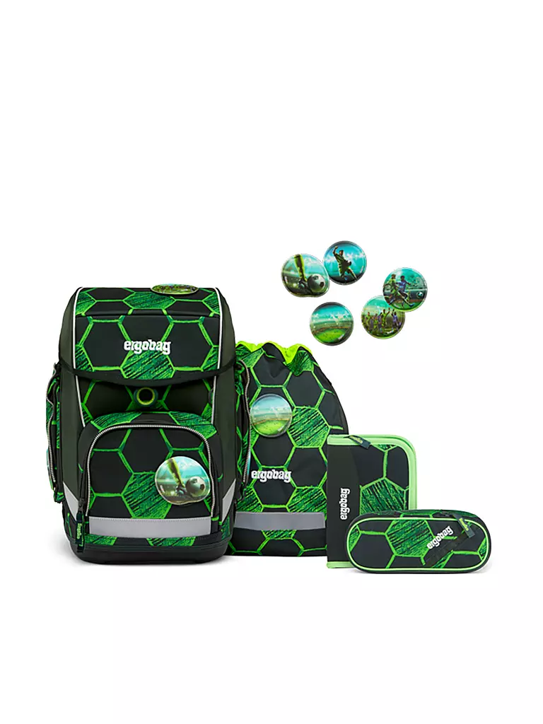 ERGOBAG | Schultaschen Set 5tlg CUBO -  VolltreffBär | dunkelgrün