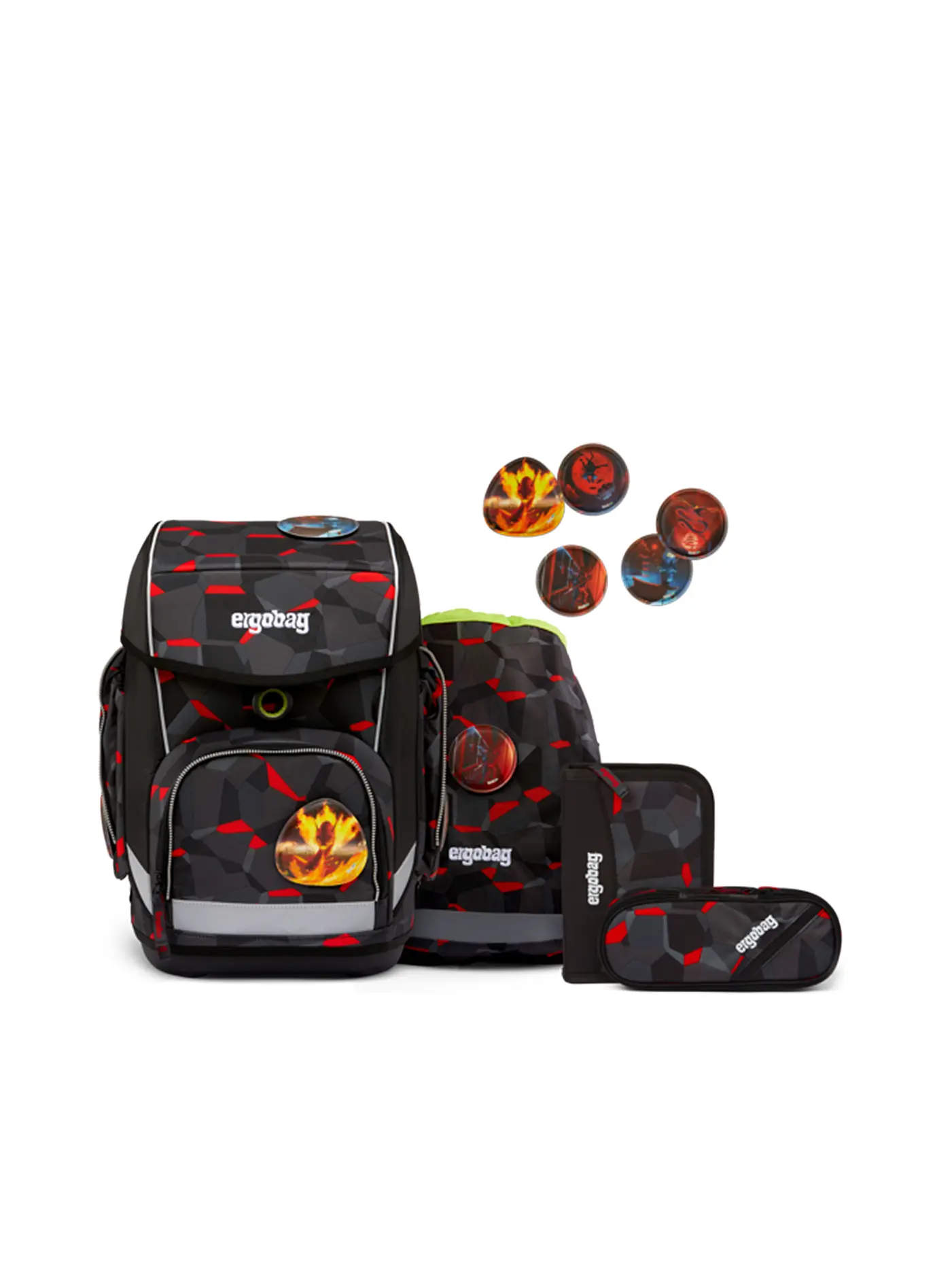 ERGOBAG | Schultaschen Set 5tlg CUBO - ZitronenfaltBär  | schwarz