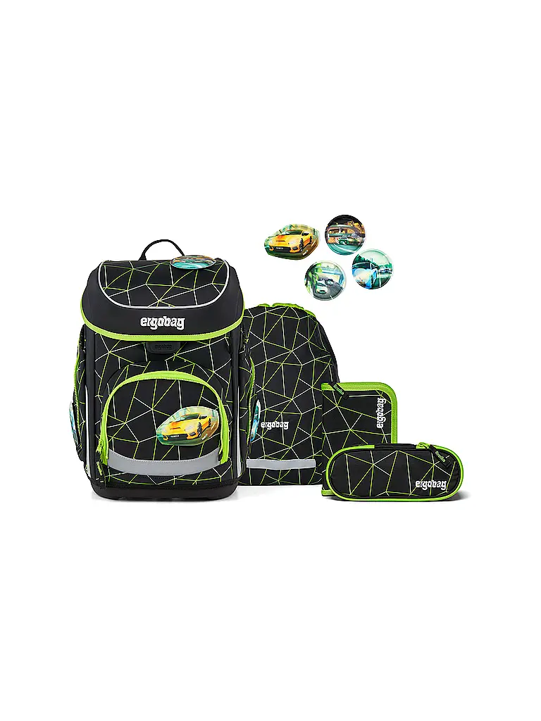 ERGOBAG | Schultaschen Set 5tlg CUBO CyBär Race 2026 | Schwarz