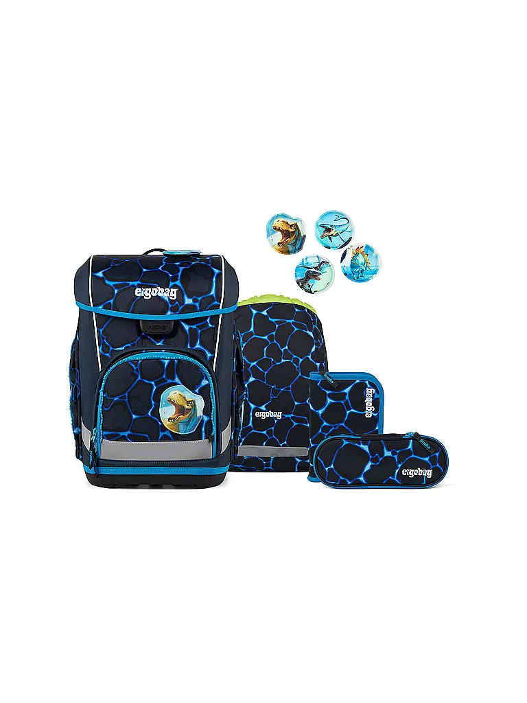 ERGOBAG | Schultaschen Set 5tlg CUBO LIGHT Bärassic Garden | Schwarz