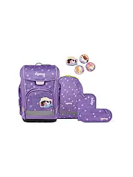 ERGOBAG | Schultaschen Set 5tlg CUBO LIGHT PonyBäradies | Lila
