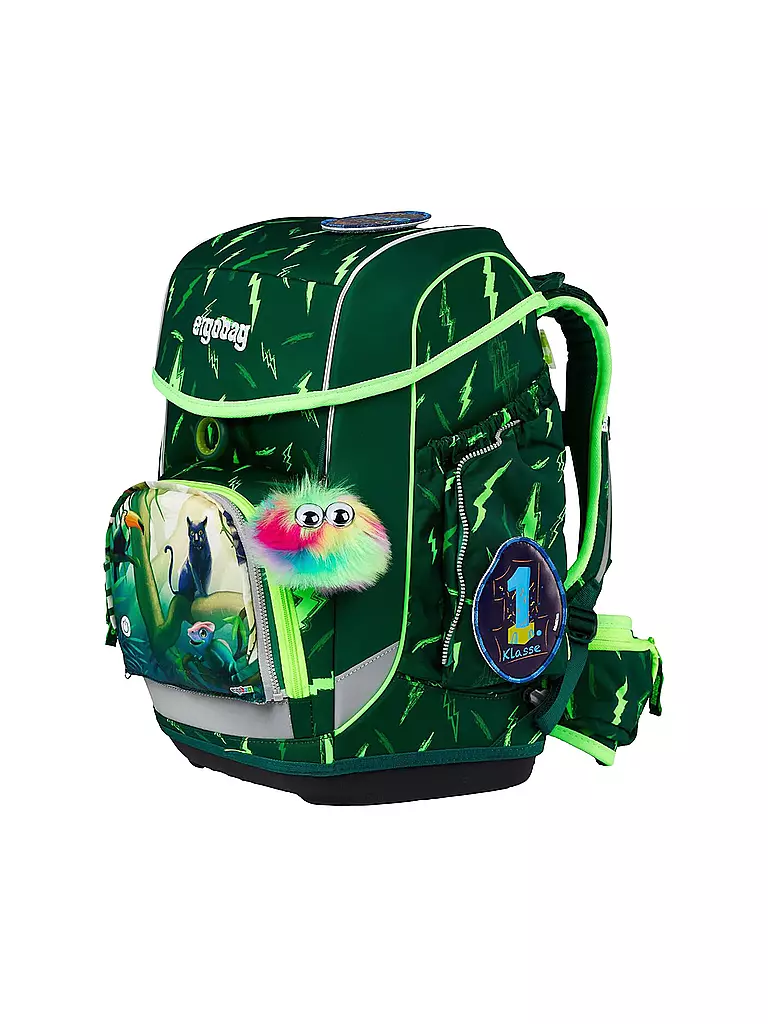 ERGOBAG | Schultaschen Set 5tlg CUBO Lumi - Bärtastisch | olive