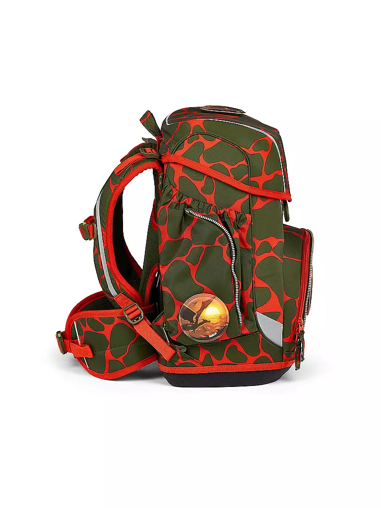 ERGOBAG | Schultaschen Set 5tlg CUBO Lumi FeuerspeiBär | dunkelgrün