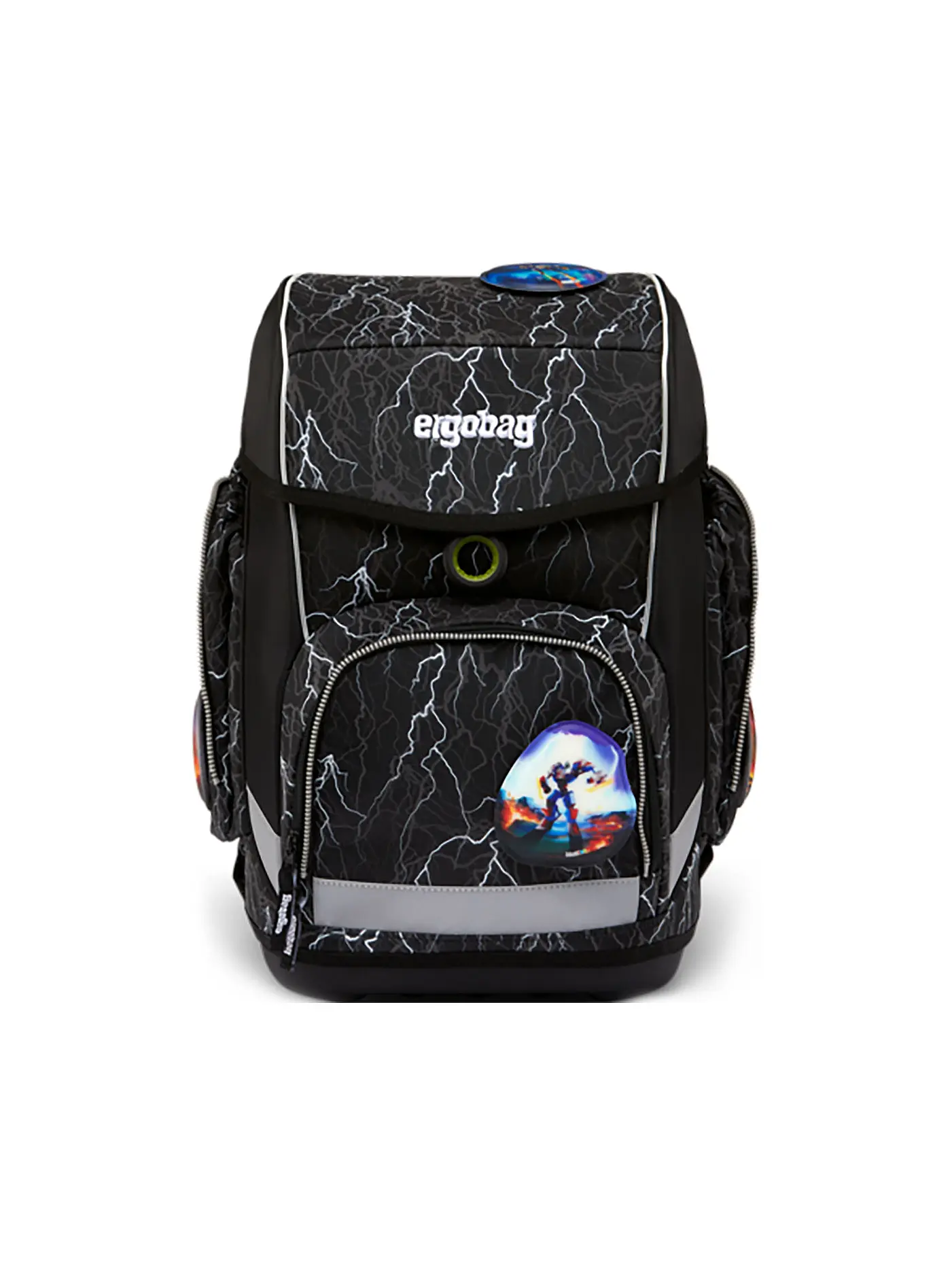 ERGOBAG | Schultaschen Set 5tlg CUBO Reflex Glow - Super ReflektBär | schwarz