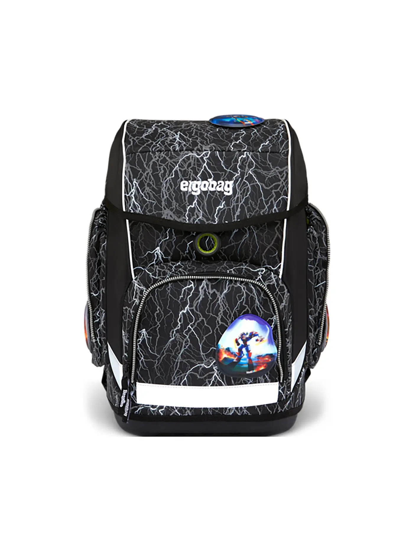 ERGOBAG | Schultaschen Set 5tlg CUBO Reflex Glow - Super ReflektBär | schwarz