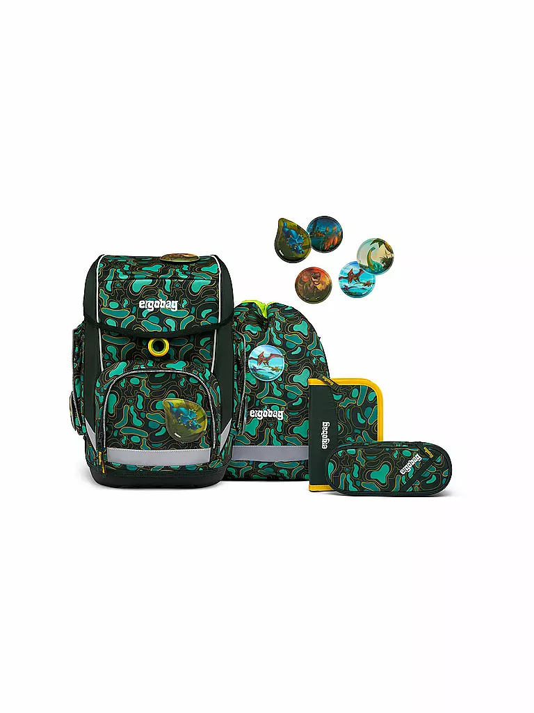 ERGOBAG | Schultaschen Set 5tlg Cubo Tribaeratops  | schwarz