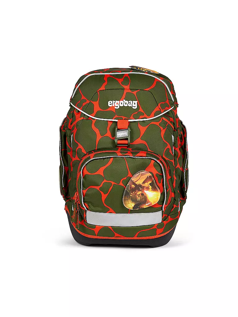 ERGOBAG | Schultaschen Set 6tlg PACK Lumi - FeuerspeiBär  | olive