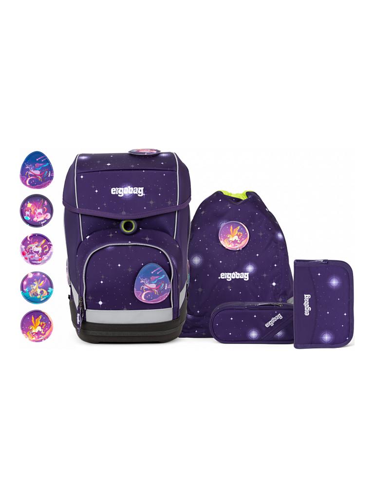 ERGOBAG | Schultaschen-Set 5-tlg. "Cubo Galaxy Glow - Bärgasus" | lila