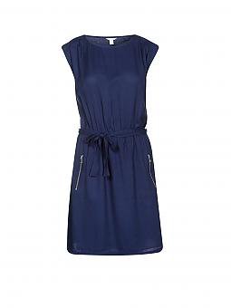 esprit blaues kleid mit spitze