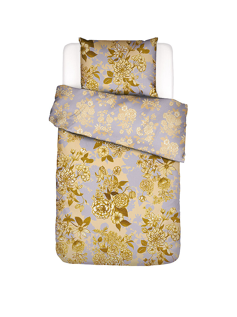 ESSENZA Satin Bettwäsche FLORE 70x90cm/140x200cm Yellow Straw gelb – ESSENZA