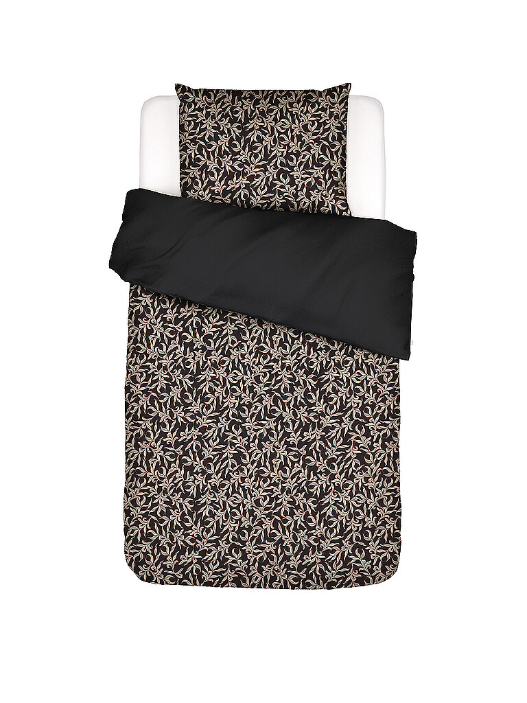 ESSENZA Satin Bettwäsche JULIETTE 70x90cm/140x200cm Almost Black schwarz – ESSENZA