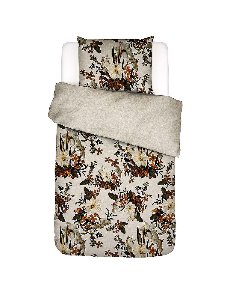 ESSENZA Satin Bettwäsche 70x90cm/140x200cm DAFFODILS REUNITED Beachwood White beige – ESSENZA