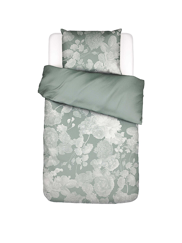 ESSENZA Satin Bettwäsche EUNICE 70x90/140x200cm Dusty Teal mint