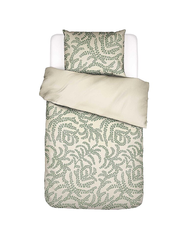 ESSENZA Satin Bettwäsche ELERIA 70x90/140x200cm Green hellgrün