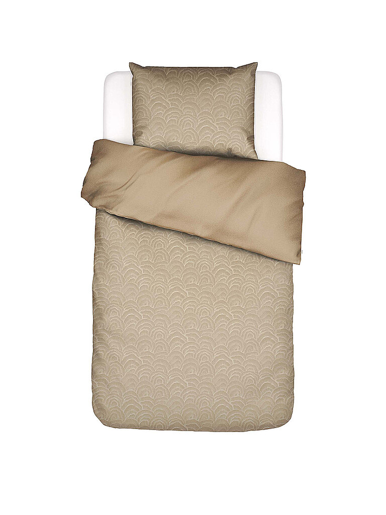 ESSENZA Satin Bettwäsche RAYE 70x90cm/140x200cm Golden Sand hellbraun