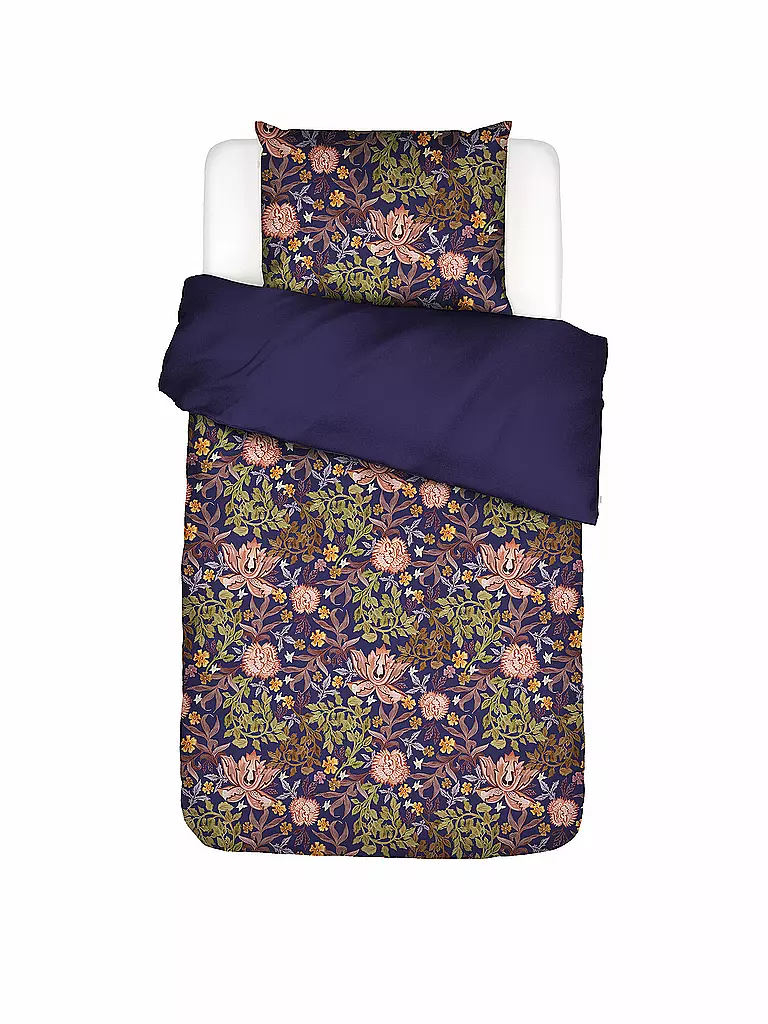 Biber Bettwäsche Mit Reißverschluss 4 Teilig ESSENZA Bettwäsche Garnitur VERON 70x90cm/140x200cm Boylish Blue dunkelblau