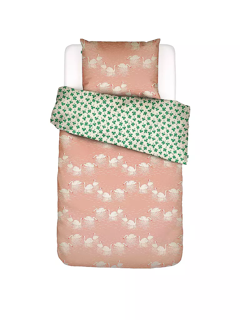 ESSENZA | Perkal Bettwäsche SWAN LAKE 70x90cm/140x200cm Misty Rose | rosa
