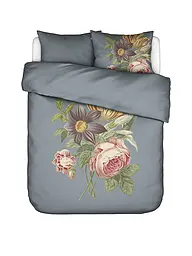 ESSENZA | Satin Bettwäsche 2x  70x90cm / 140x200cm MADIA Basil Green | hellgrau